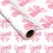 Pink Bow Wrapping Paper -Mini Roll- 17In x 32.8 Ft Watercolor Bow Knot Gift Wrap Paper Sweet Craft Paper for Valentine's Day Birthday Wedding Party Packing Supplies